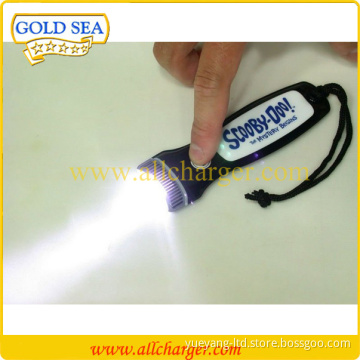 Mini key chain led light soft pvc for gift custimized logo print and shape